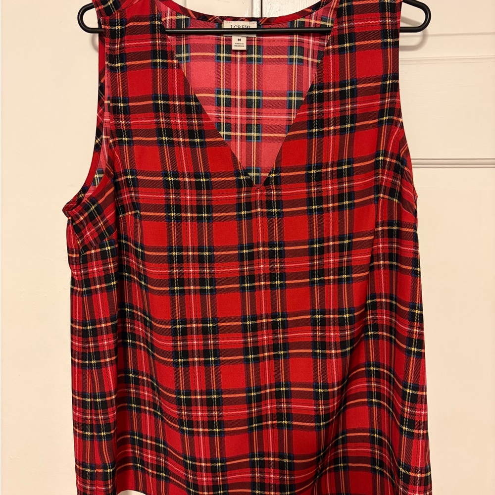 Jcrew Factory Plaid Sleeveless Top